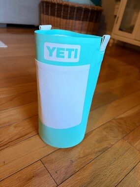 Yeti Aqua & White Cooler Strap with Logo